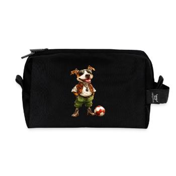 Fussball Hunde - Recycelte Kulturtasche - Schwarz - Vorne