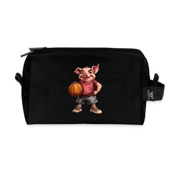 Basketball Pigs - Recycled Toiletry Zip Bag - black - Front