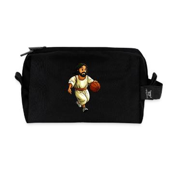 Jesus Basketball Player / Basketball Jesus - Recycled Toiletry Zip Bag - black - Front