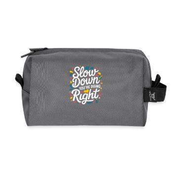 Calm down - you're doing the right thing - Recycled Toiletry Zip Bag - anthracite - Front