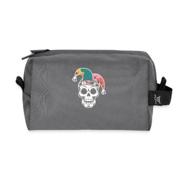Drôle de crâne avec bonnet de fou - Trousse de toilette en tissu recyclé - anthracite - Devant