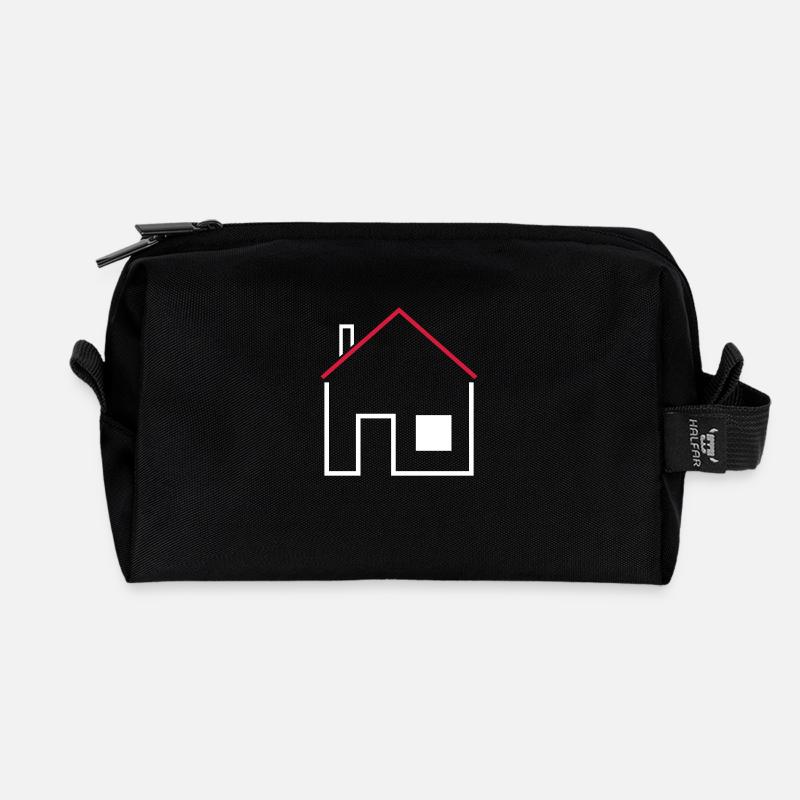 Haus - Recycelte Kulturtasche - Schwarz