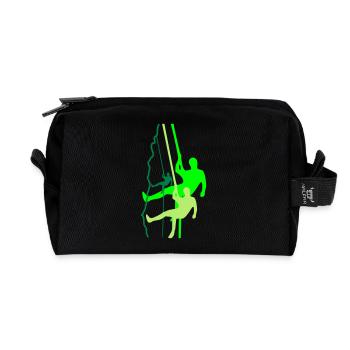 Kletterer beim Abseilen - Recycelte Kulturtasche - Schwarz - Vorne