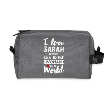 I Love Sarah - Best Woman - Recycelte Kulturtasche - Anthrazit - Vorne