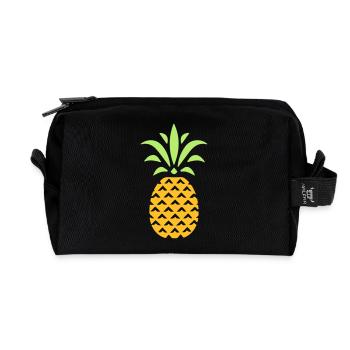 ANANAS STYLIZED - Recycled Toiletry Zip Bag - black - Front