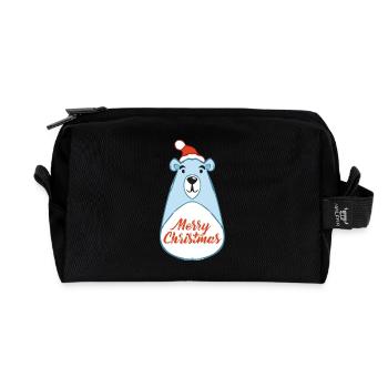 Weihnachtsbär - Recycelte Kulturtasche - Schwarz - Vorne