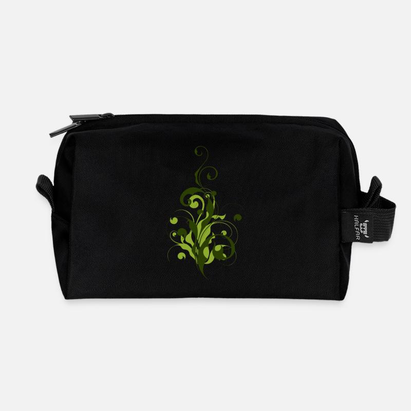 Abstrakte Pflanze - Blume - Flora - Recycelte Kulturtasche - Schwarz