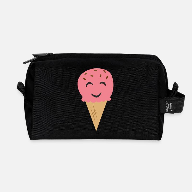 Pink icecream - Recycelte Kulturtasche - Schwarz