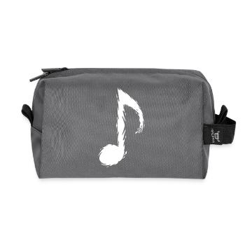 Musical Note Brush Design Modern Vector White - Recycled Toiletry Zip Bag - anthracite - Front