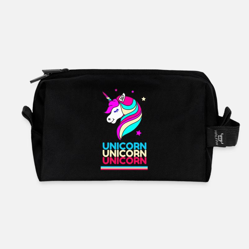 Unicorn Unicorn Unicorn - Recycelte Kulturtasche - Schwarz