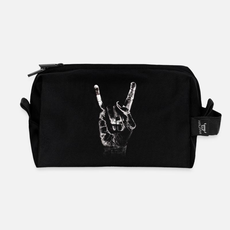 Rock and Roll - Recycelte Kulturtasche - Schwarz