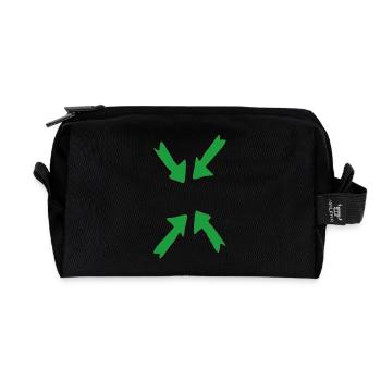 vert en point de mire - Trousse de toilette en tissu recyclé - noir - Devant