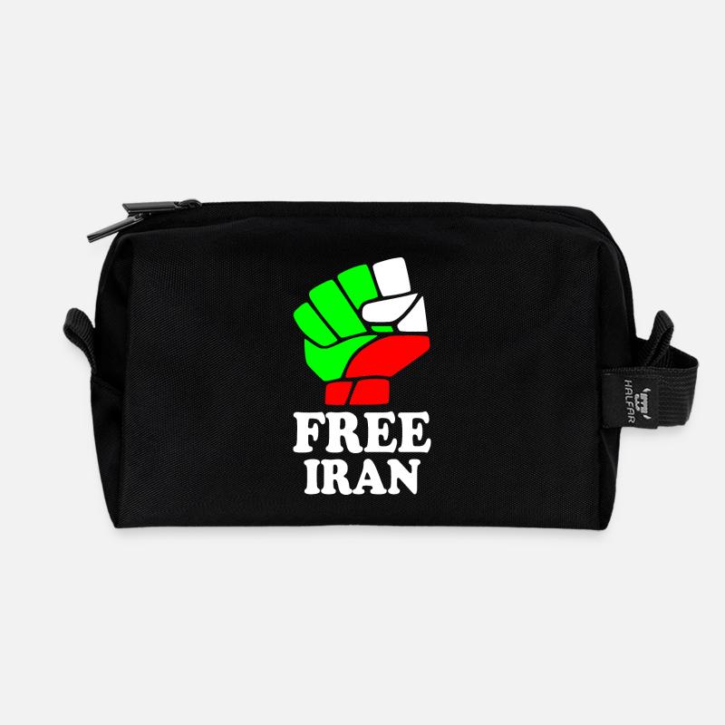 Free iran - Recycelte Kulturtasche - Schwarz