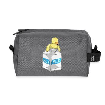 Lait de canard - Trousse de toilette en tissu recyclé - anthracite - Devant