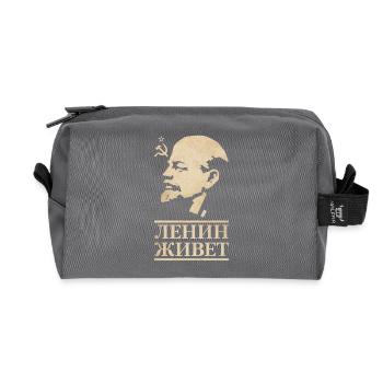 Lenin Lives - Recycled Toiletry Zip Bag - anthracite - Front