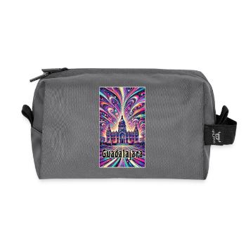 Guadalajara Mexico art design - Recycled Toiletry Zip Bag - anthracite - Front