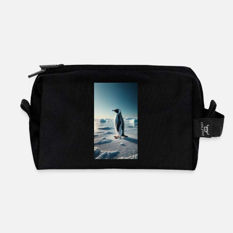 Pinguin - Recycelte Kulturtasche - Schwarz