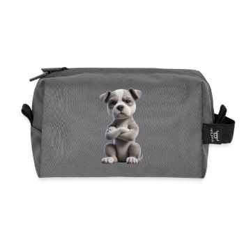 Hund grimmig 2 - Recycelte Kulturtasche - Anthrazit - Vorne