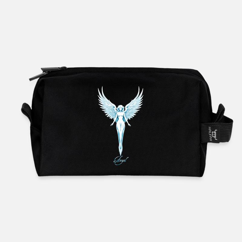 Engel 🕉 - Recycelte Kulturtasche - Schwarz