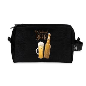 My Beloved Beer - Recycled Toiletry Zip Bag - black - Front
