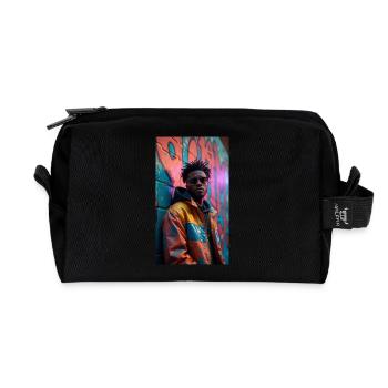 Der coole Amerikaner - Recycelte Kulturtasche - Schwarz - Vorne