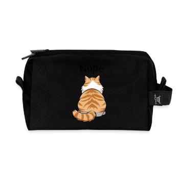 Nope: Sassy Cat - Recycled Toiletry Zip Bag - black - Front