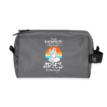 Zodiac sign Aries - Recycled Toiletry Zip Bag - anthracite - Front
