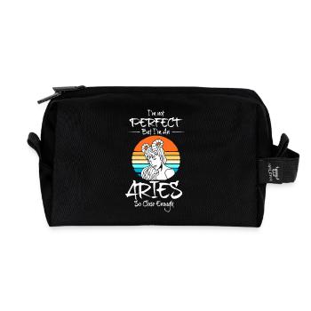 Sternzeichen Widder - Recycelte Kulturtasche - Schwarz - Vorne
