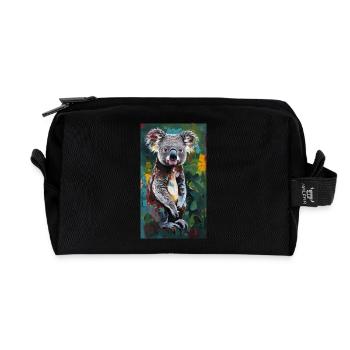 Koala Art Comic Kunst Wildlife - Recycled Toiletry Zip Bag - black - Front