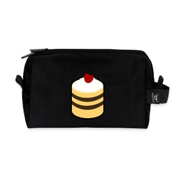 Gâteau aux cerises - Trousse de toilette en tissu recyclé - noir - Devant