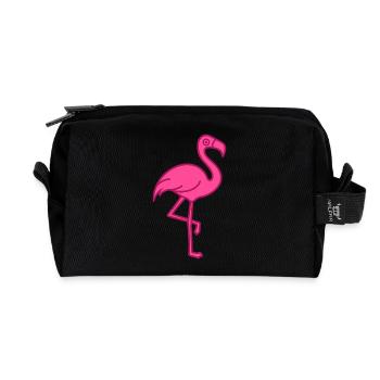 Pink Flamingo - Recycled Toiletry Zip Bag - black - Front