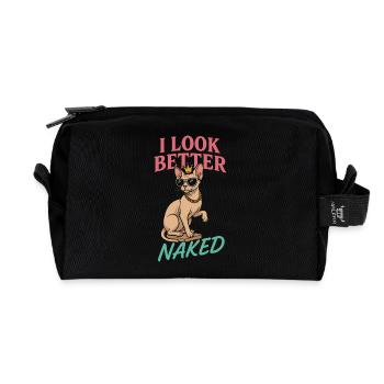 Ask me for my card, I am Immobil - Recycled Toiletry Zip Bag - black - Front