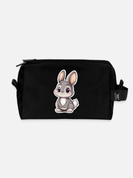 Hase - Recycelte Kulturtasche - Schwarz