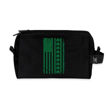 Jour de la Saint-Patrick du trèfle américain aux États-Unis - Trousse de toilette en tissu recyclé - noir - Devant