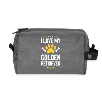 Ich liebe meinen Golden Retriever - Recycelte Kulturtasche - Anthrazit - Vorne