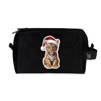 Wild tiger puppy very tame - Recycled Toiletry Zip Bag - black - Front