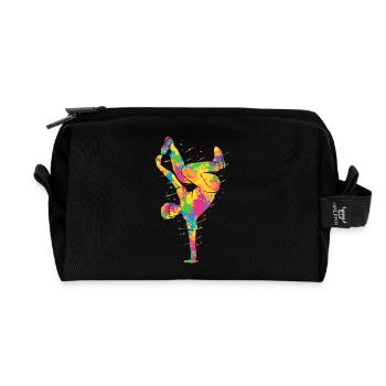 Breakdancing Colorful Breakdancer Boys Breakdance - Recycled Toiletry Zip Bag - black - Front