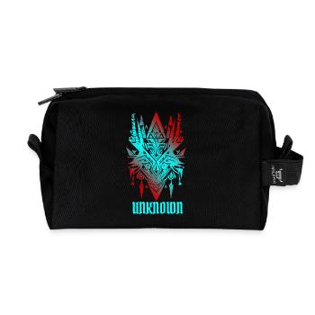 UNKNOWN Cyber Sigilism Tattoo - Y2K Futurist Triba - Recycled Toiletry Zip Bag - black - Front