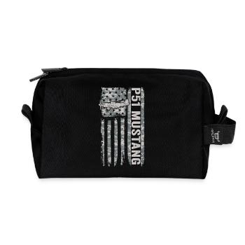 P-51 Amerikanische Flagge WW2 Militärtarnu - Recycelte Kulturtasche - Schwarz - Vorne