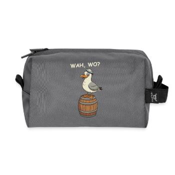 Drunk Seagull - Recycled Toiletry Zip Bag - anthracite - Front