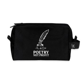 Poetry Not Profit Feather Ink Logo - Recycelte Kulturtasche - Schwarz - Vorne