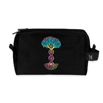 Structural formula molecule - Recycled Toiletry Zip Bag - black - Front