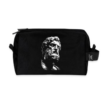 Pure Stoicism – Ancient Philosopher's Portrait - Recycled Toiletry Zip Bag - black - Front