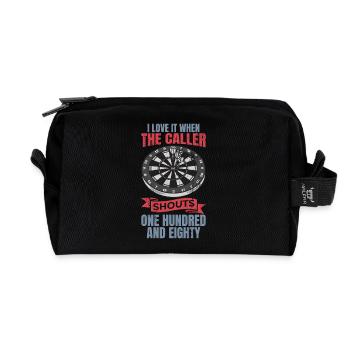 Funny darts joke - Recycled Toiletry Zip Bag - black - Front