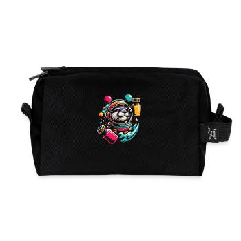 Drôle de loutre avec beaucoup de couleurs vives - Trousse de toilette en tissu recyclé - noir - Devant
