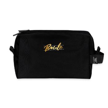 Boule Design for Boule Player Petanque Boccia - Recycled Toiletry Zip Bag - black - Front