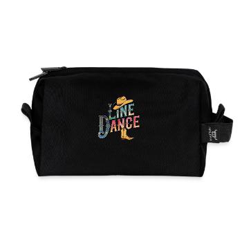 Line Dance Was sonst? Ich bin Line Dancer, Line Da - Recycelte Kulturtasche - Schwarz - Vorne