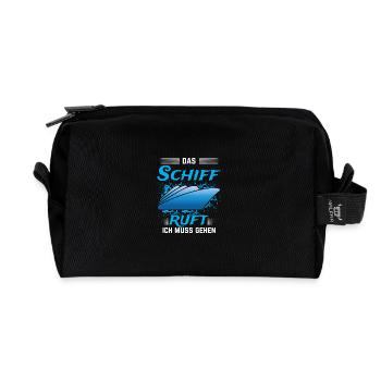 Kreuzfahrt Das Schiff ruft ich muss gehen Urlaub - Recycelte Kulturtasche - Schwarz - Vorne