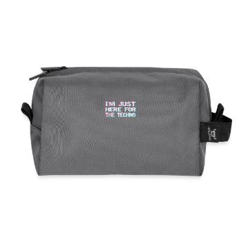 Techno je suis seulement ici pour la techno - Trousse de toilette en tissu recyclé - anthracite - Devant