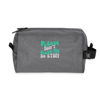 S’il te plaît, ne me fais pas faire des trucs Adolescent paresseux - Trousse de toilette en tissu recyclé - anthracite - Devant